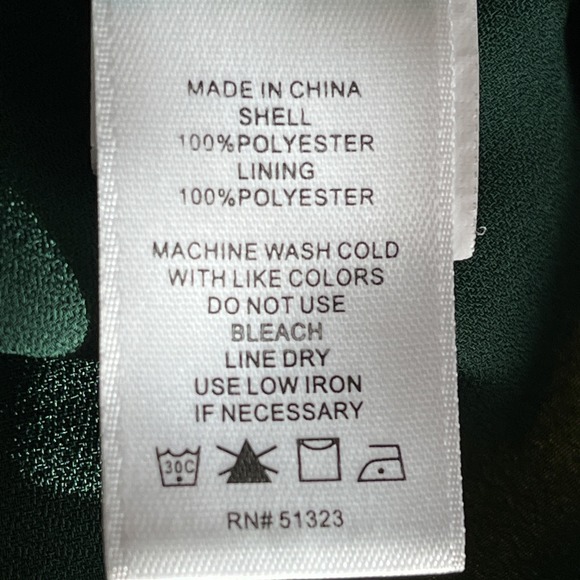 Cece Green Pullover Boho Peasant Lined Long Sleeve Blouse Top Clip Dot Baubles M - Picture 7 of 8